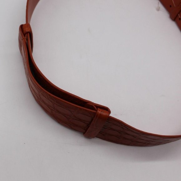 Salvatore Ferragamo Sunstone Orange Leather Belt Size 70 - Picture 6 of 7